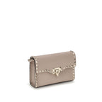 Beige Calf Leather Bos Taurus Shoulder Bag