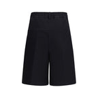 Black Cotton Bermuda Shorts