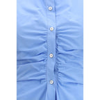 Blue Cotton Casual Dress