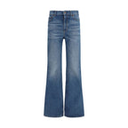 Blue Cotton Flared Jeans