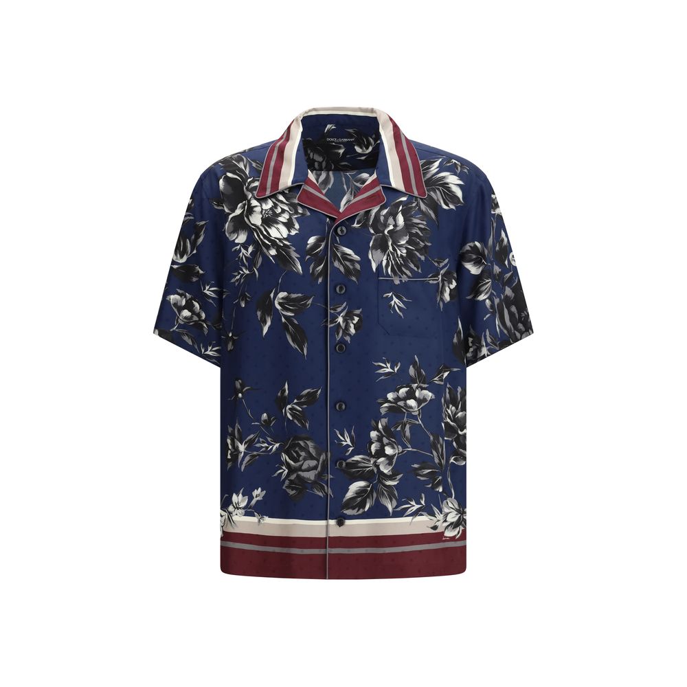 Blue Silk Pattern Shirt