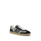 Gray Calf Leather Bos Taurus Low Top Sneakers