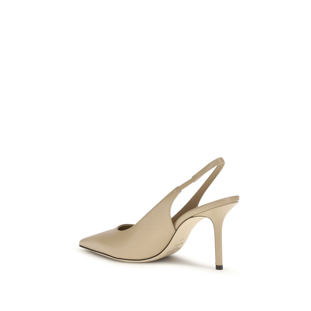 Beige Calf Leather Bos Taurus High Heel Pumps
