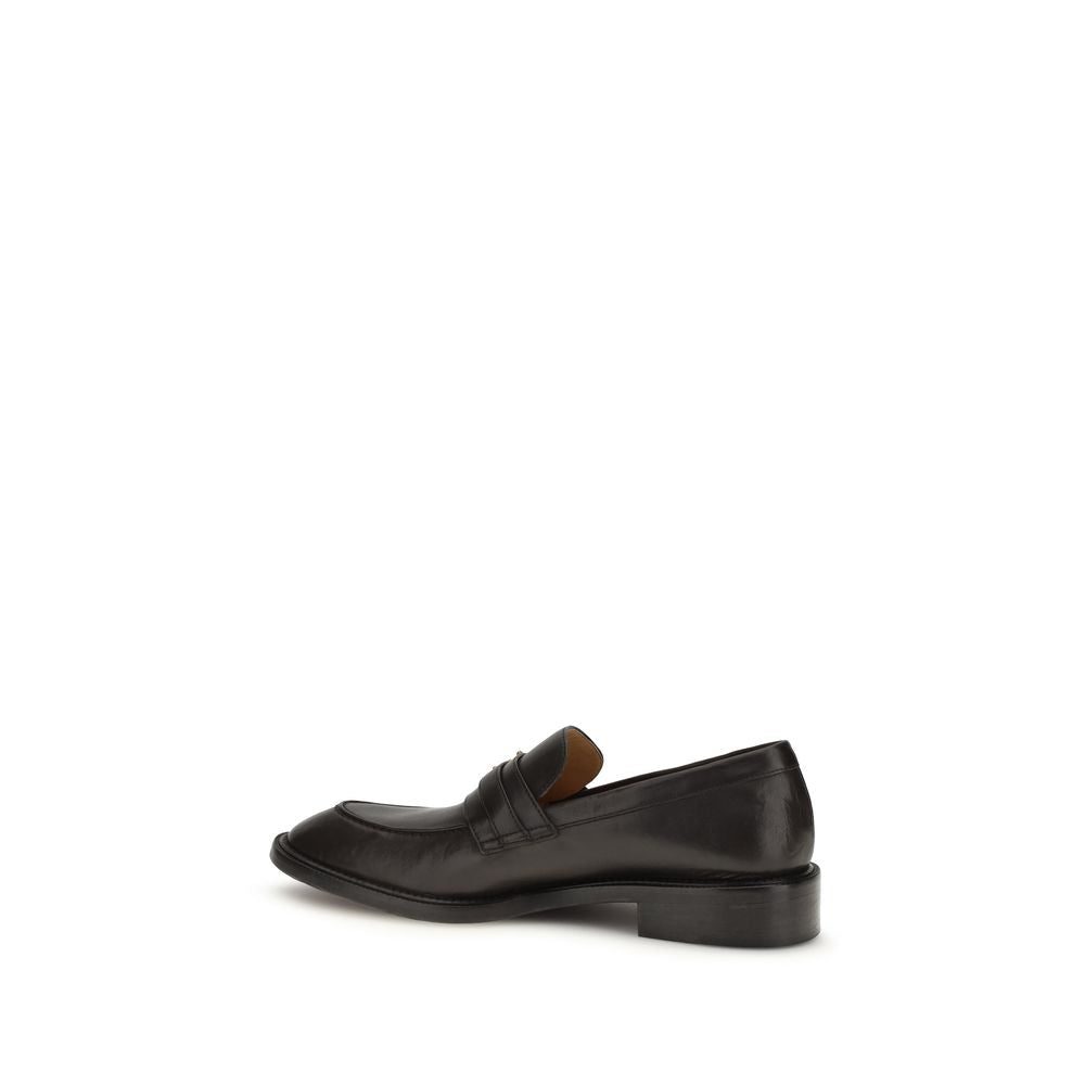 Black Calf Leather Bos Taurus Slip-On Loafers