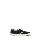 Black Cotton Low Top Sneakers
