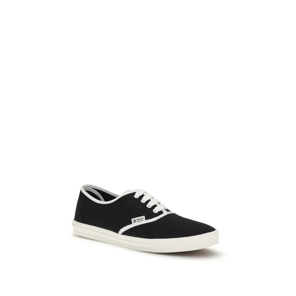 Black Cotton Low Top Sneakers