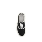 Black Cotton Low Top Sneakers
