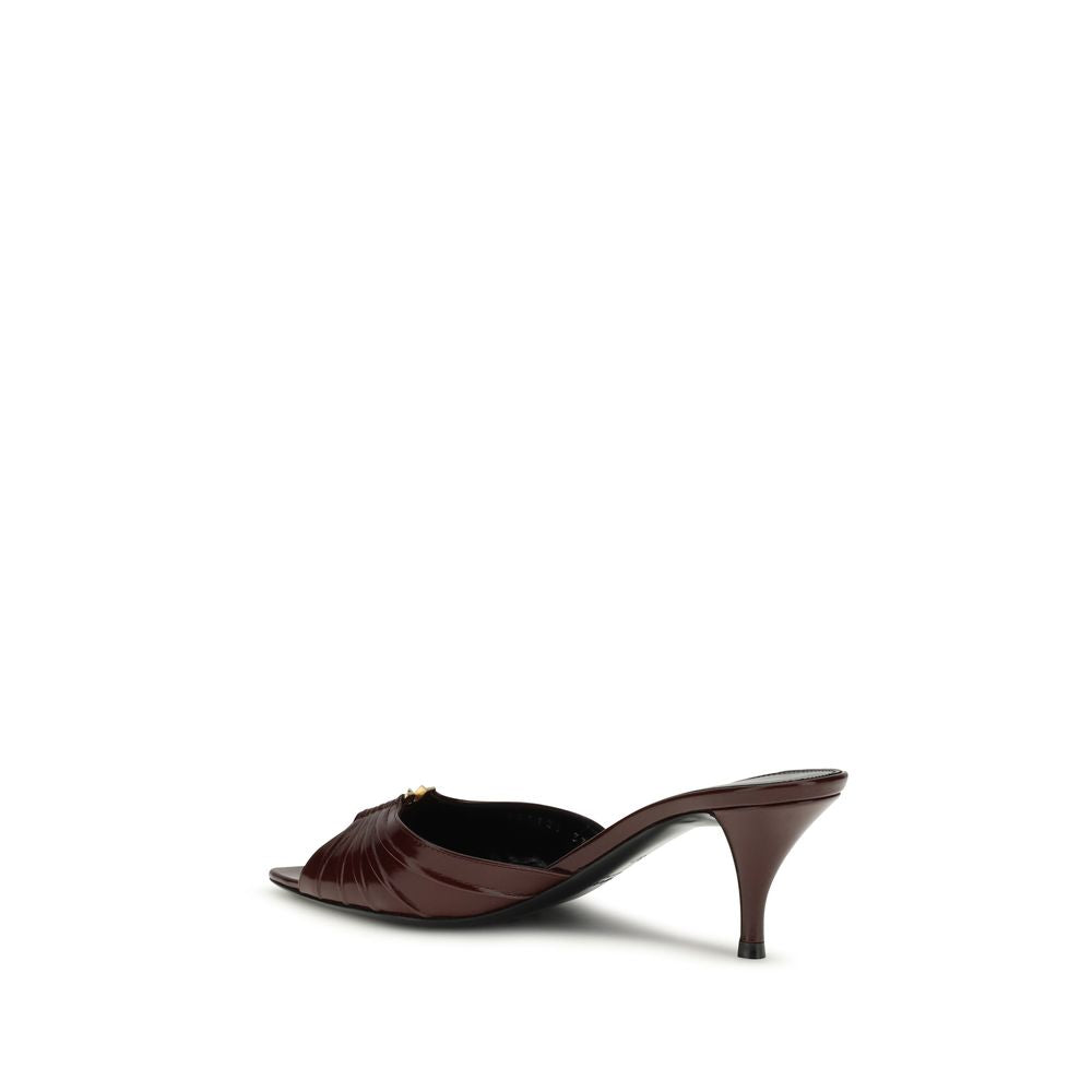 Bordeaux Calf Leather Bos Taurus Stiletto Heel Sandals