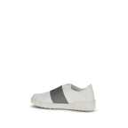White Calf Leather Bos Taurus Low Top Sneakers