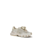 Beige Calf Leather Bos Taurus Low Top Sneakers