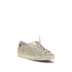 Beige Calf Leather Bos Taurus Low Top Sneakers