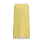 Bicolor Silk Midi Skirt