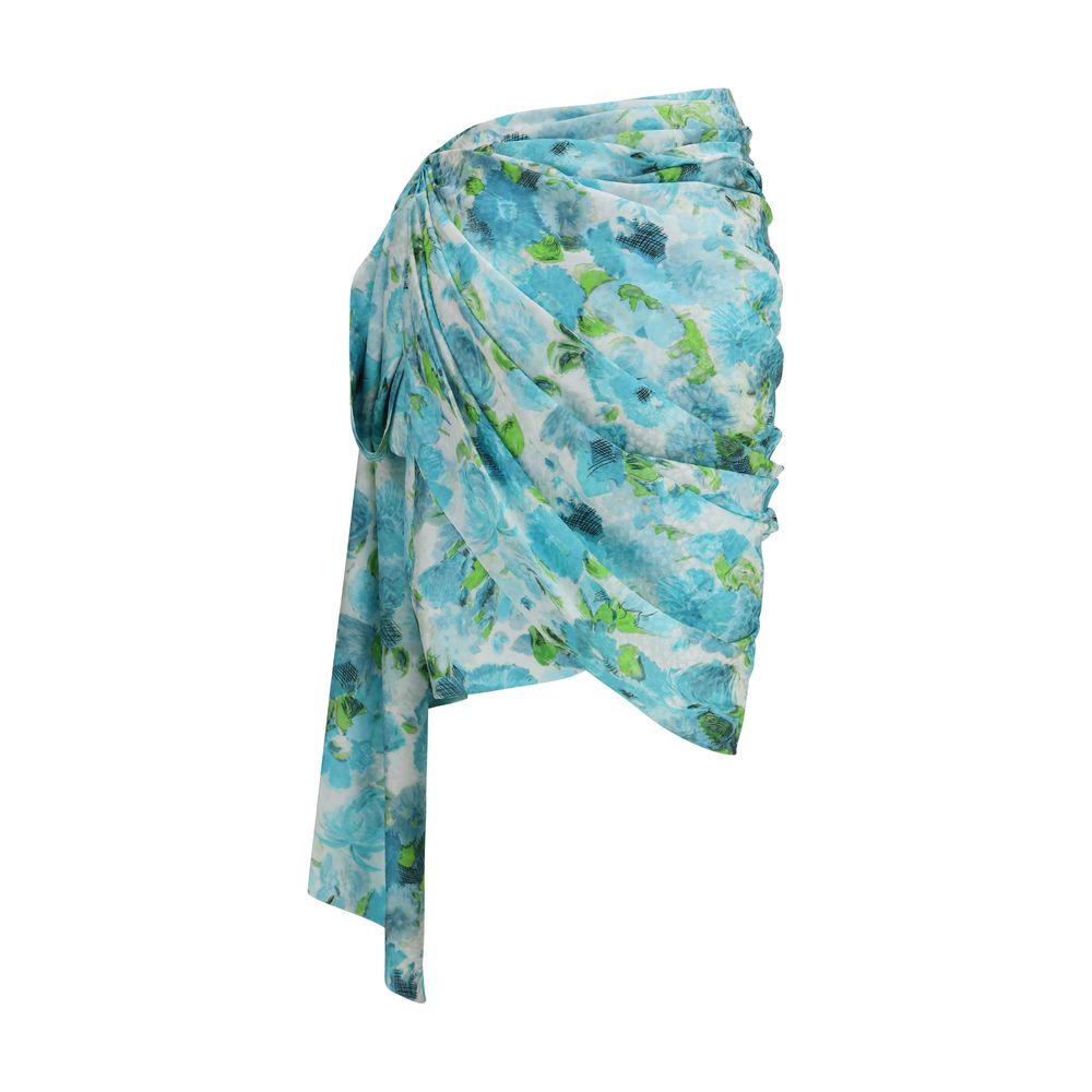 Multicolor Silk Mini Skirt