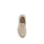 Beige Calf Leather Bos Taurus Platform Sneakers