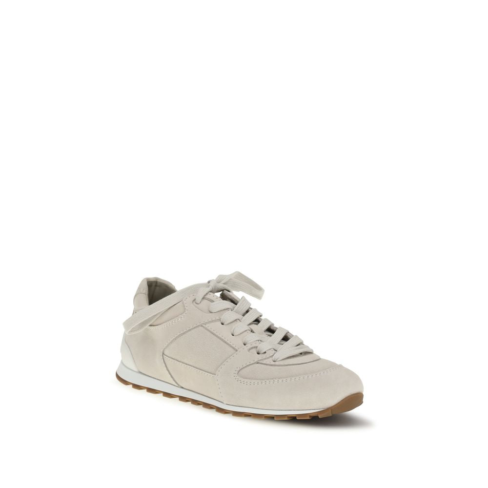 Beige Calf Leather Bos Taurus Low Top Sneakers
