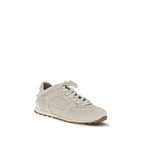 Beige Calf Leather Bos Taurus Low Top Sneakers