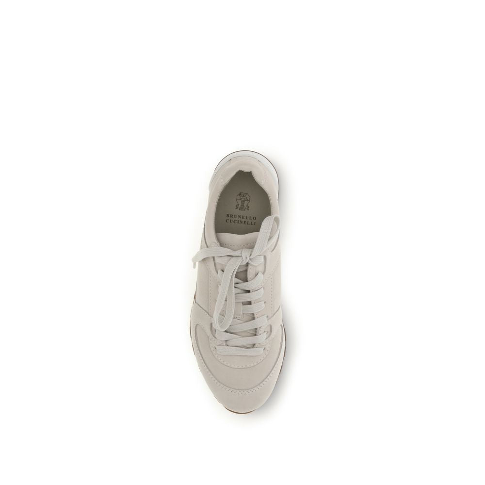 Beige Calf Leather Bos Taurus Low Top Sneakers
