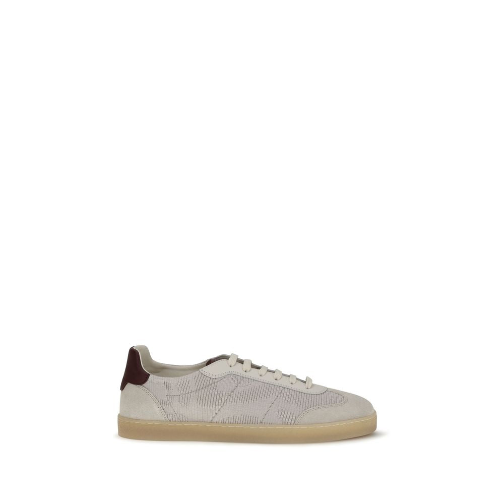 Beige Calf Leather Bos Taurus Low Top Sneakers