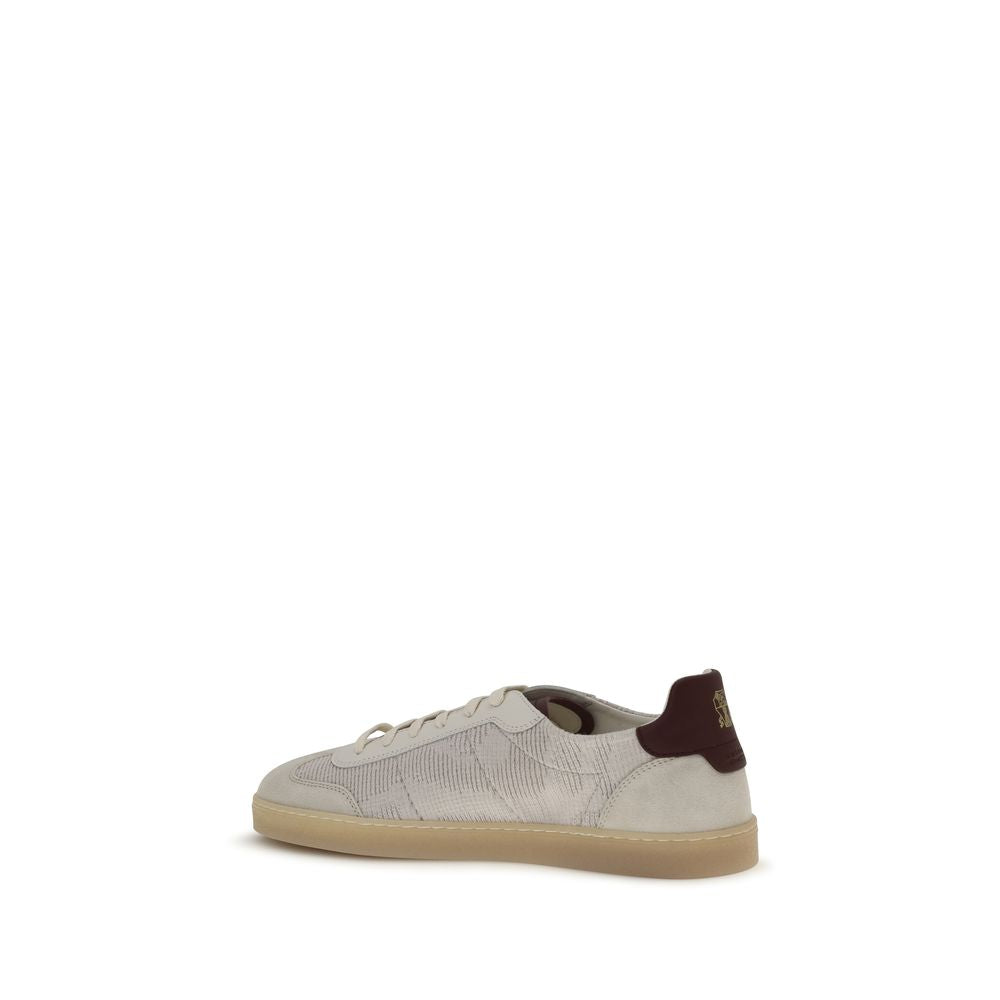 Beige Calf Leather Bos Taurus Low Top Sneakers