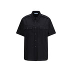 Black Cotton Shortsleeve Shirt