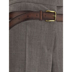 Gray Wool Casual Pants