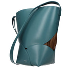 Blue Leather Crossbody Bag