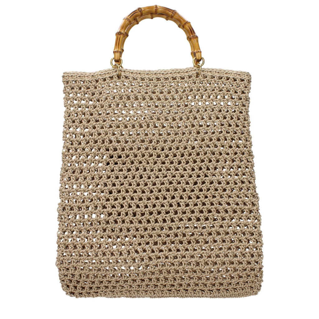 Beige Cotton Handbag