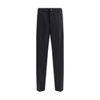 Black Cotton Casual Pants