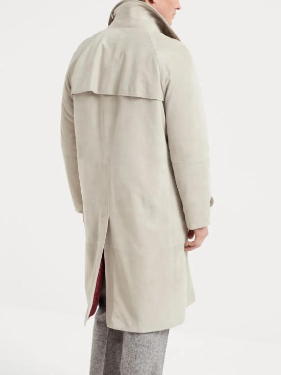 Beige Leather Coat