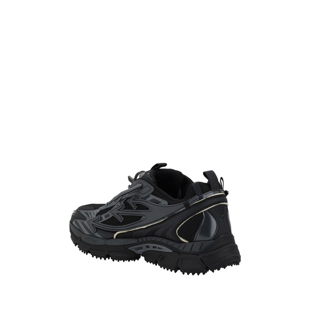 Black Polyester Athletic Sneakers
