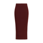Bordeaux Viscose Midi Skirt