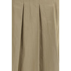 Brown Cotton Midi Skirt