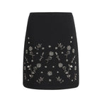 Black Polyester Mini Skirt