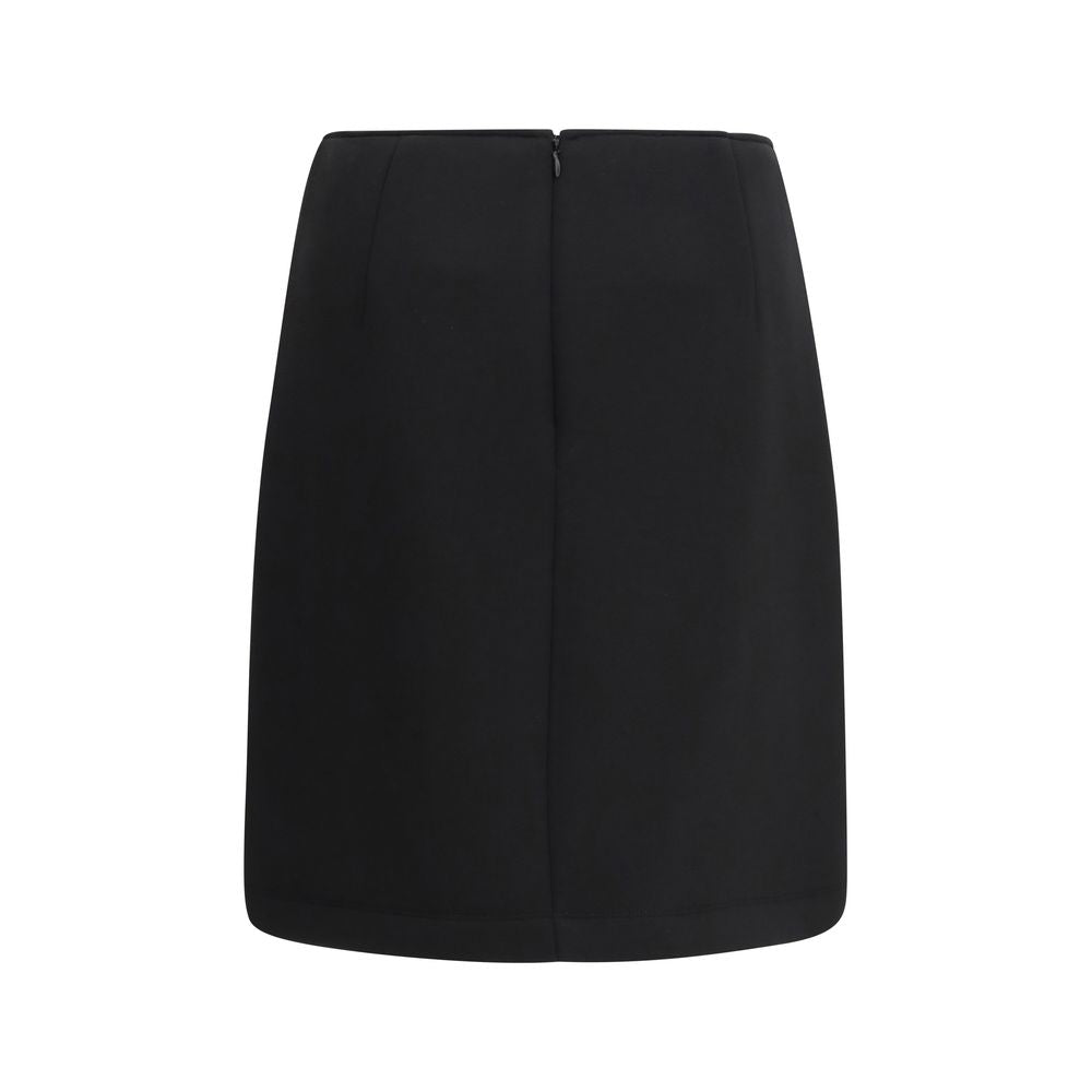 Black Polyester Mini Skirt
