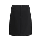 Black Polyester Mini Skirt