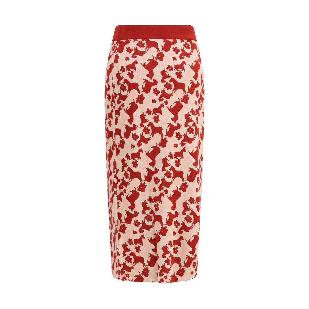 Multicolor Viscose Midi Skirt