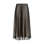 Black Polyester Long Skirt