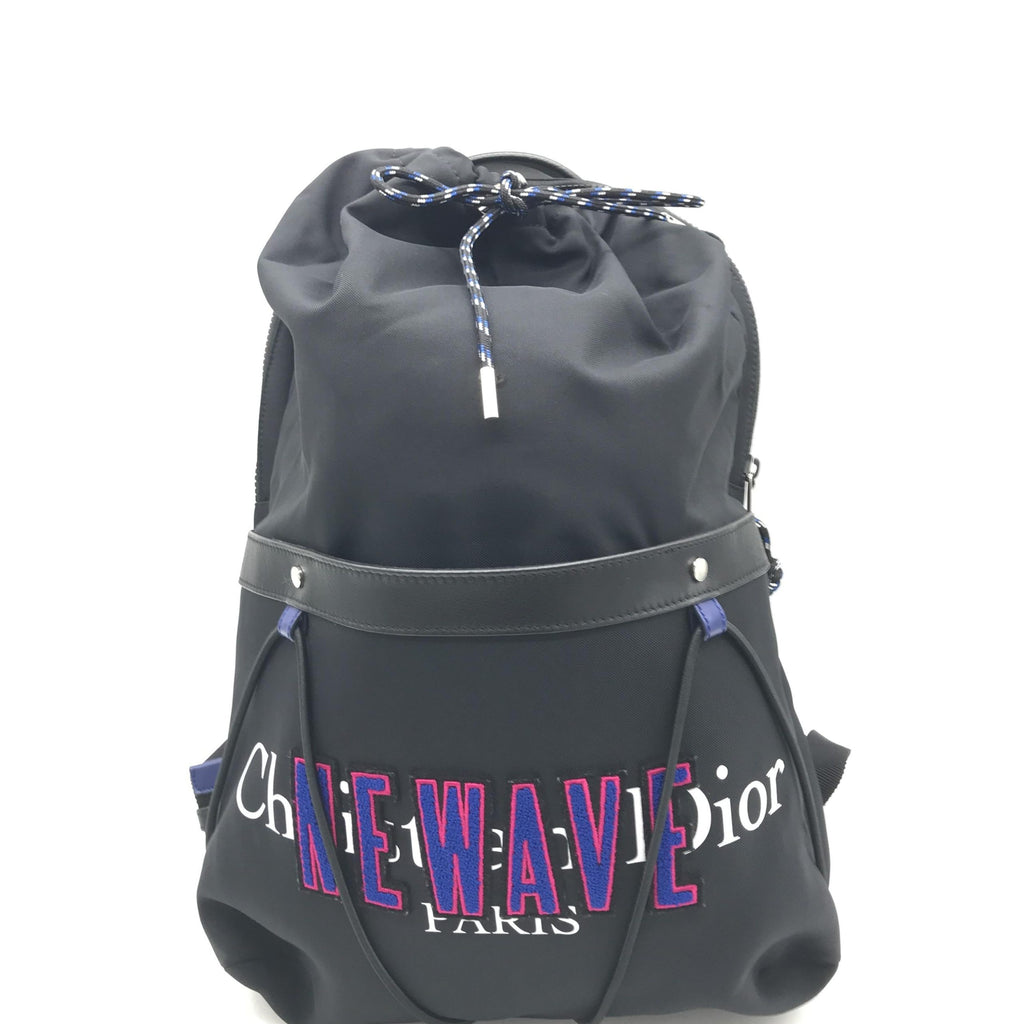Newave Drawstring Nylon Backpack In Black