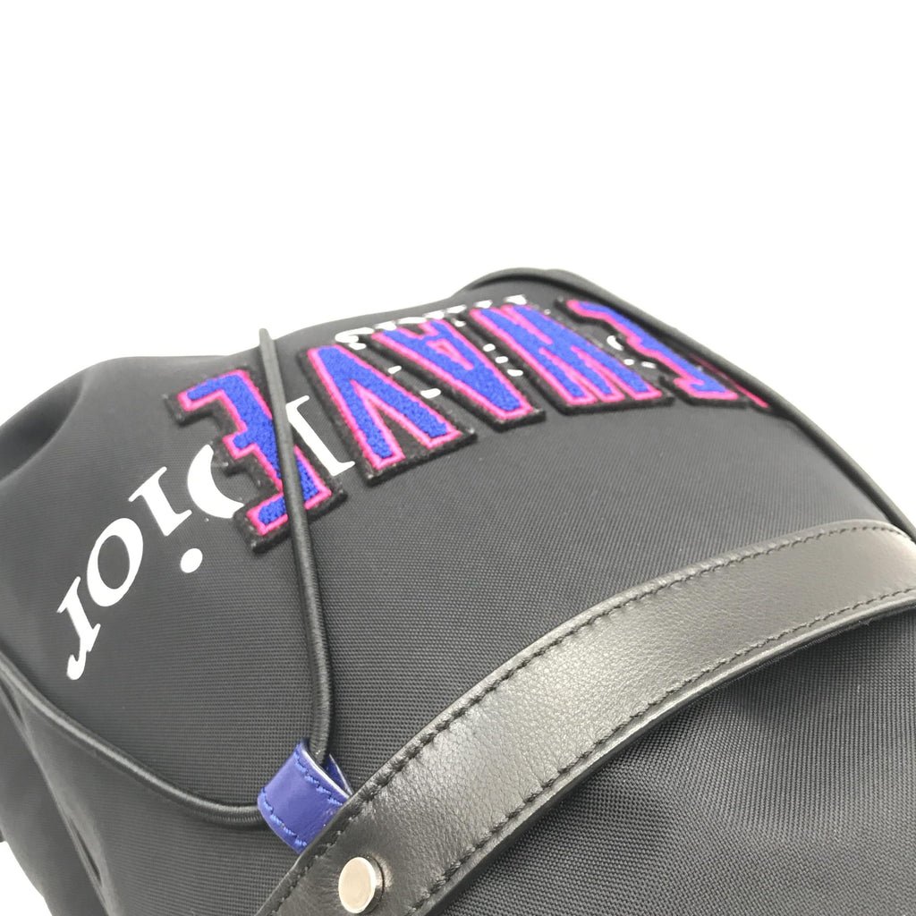 Newave Drawstring Nylon Backpack In Black