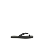 Black Calf Leather Bos Taurus Flip-Flop Sandals