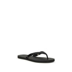 Black Calf Leather Bos Taurus Flip-Flop Sandals