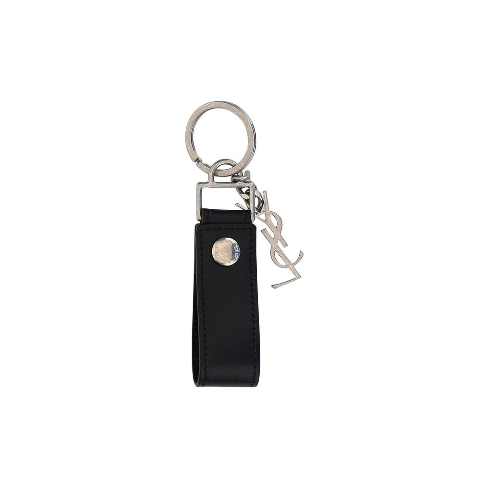 Black Calf Leather Bos Taurus Keychain