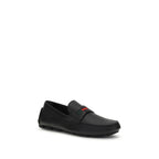 Black Calf Leather Bos Taurus Slip-On Loafers