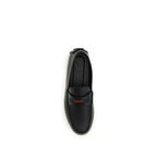 Black Calf Leather Bos Taurus Slip-On Loafers