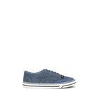 Blue Linen Low Top Sneakers