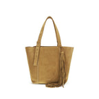 Beige Calf Leather Bos Taurus Shoulder Bag