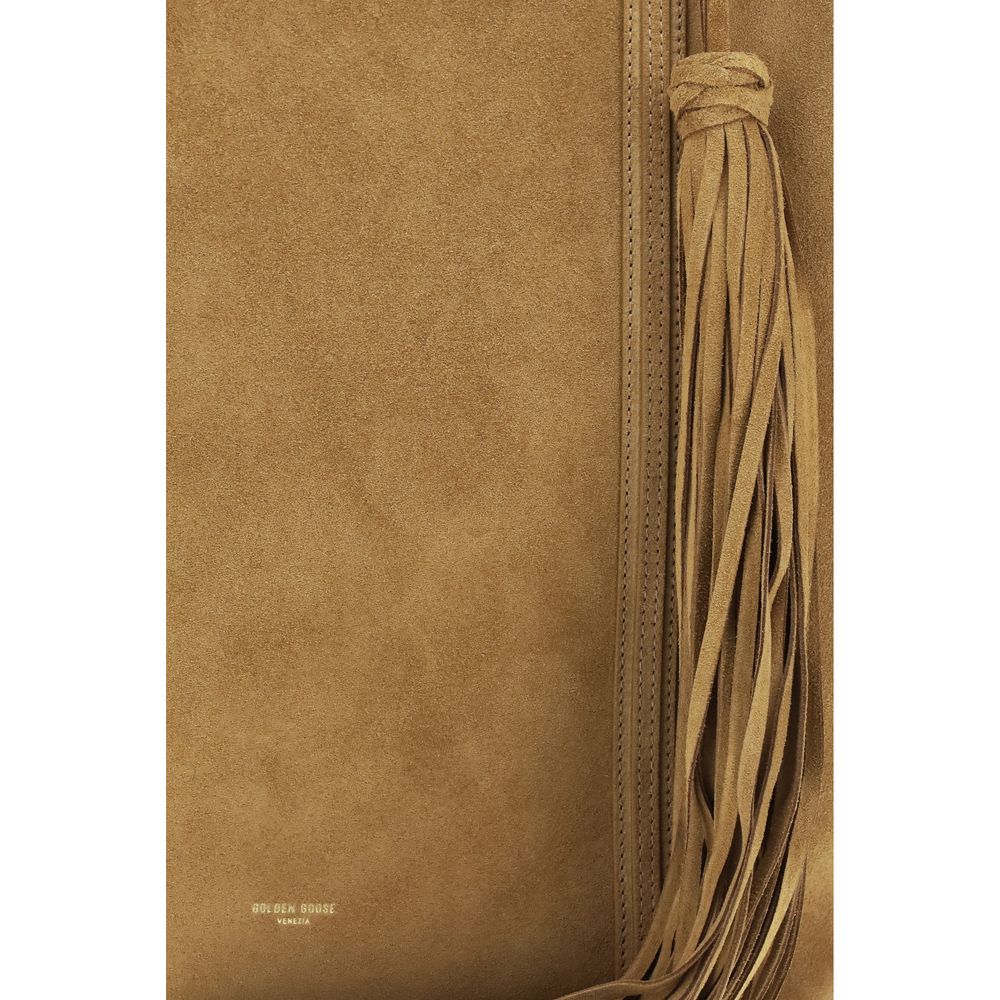 Beige Calf Leather Bos Taurus Shoulder Bag