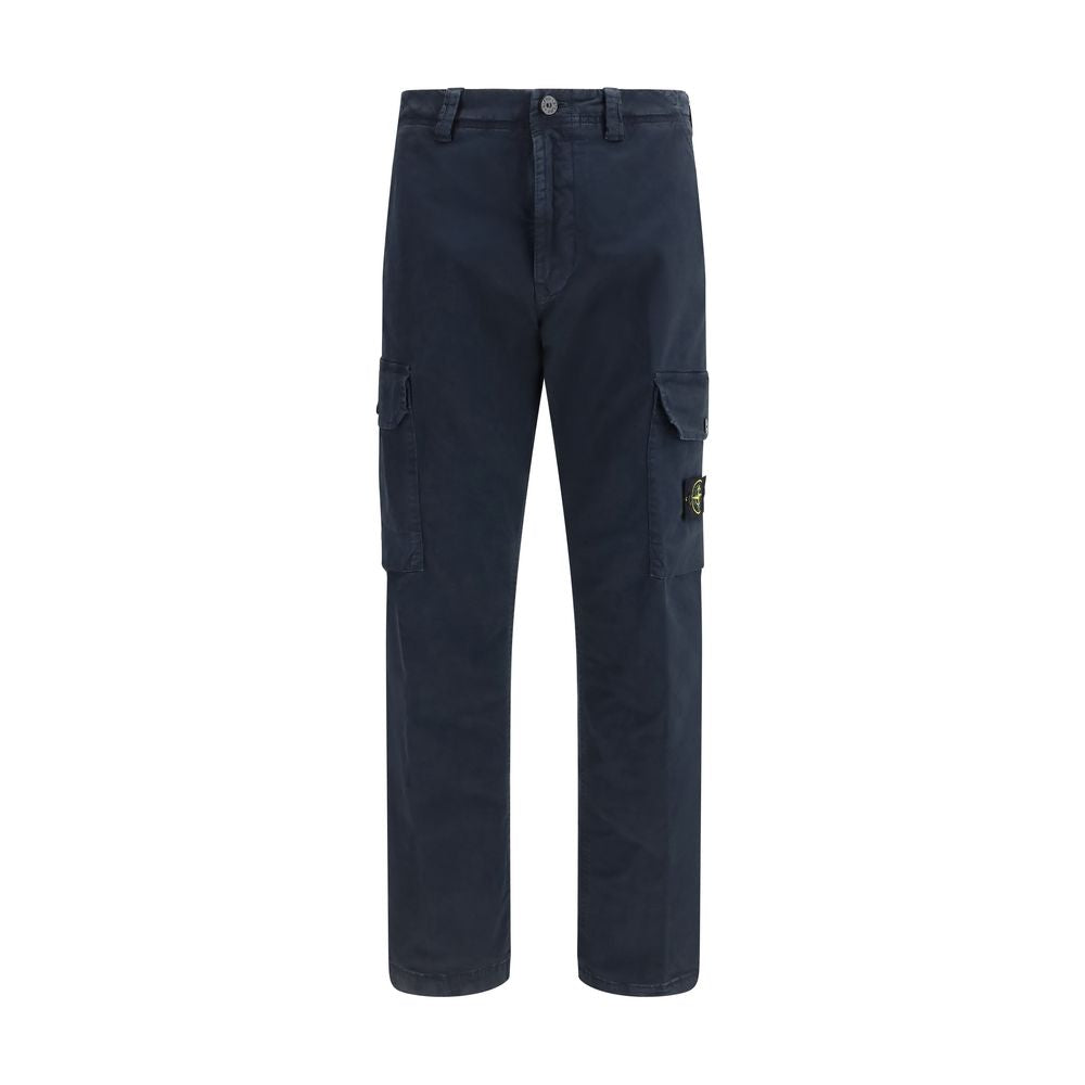 Blue Cotton Cargo Pants
