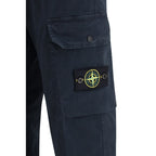 Blue Cotton Cargo Pants