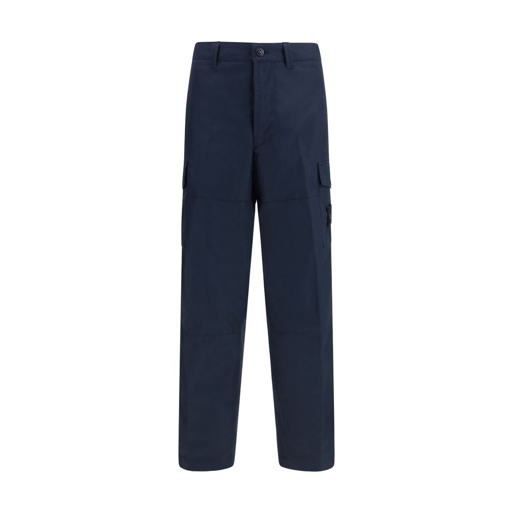 Blue Cotton Cargo Pants